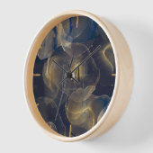 抽象芸術ダークブルー金ゴールド流体アー絵画ト 壁時計 (傾斜)