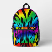 抽象芸術ダークレインボーパターン プリントバックパック (正面)