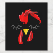 抽象芸術チキン顔、鶏と鶏愛好家のギフト ワインラベル (シングルラベル)