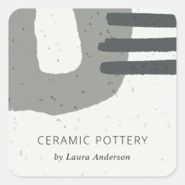 抽象芸術チックセラミックテクスチャ茶色斑点 スクエアシール