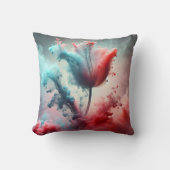 抽象芸術チューリップと曇り雲 クッション (正面)