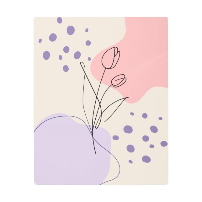 抽象芸術チューリップウォールアート メタルプリント (正面)