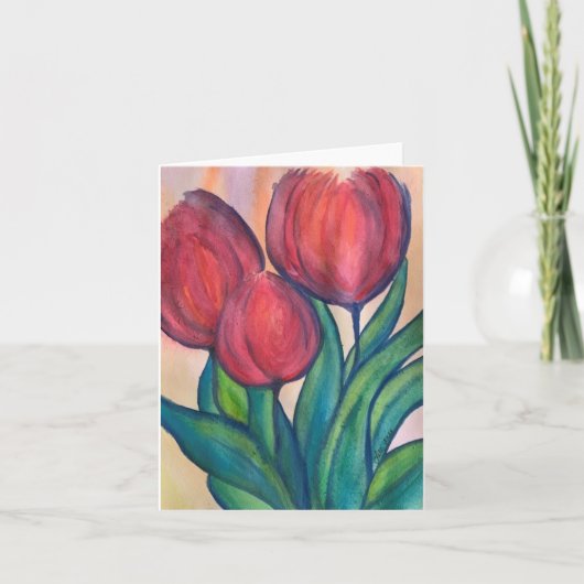 抽象芸術チューリップスモール空白のカード カード (正面)