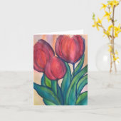 抽象芸術チューリップスモール空白のカード カード (黄色い花)
