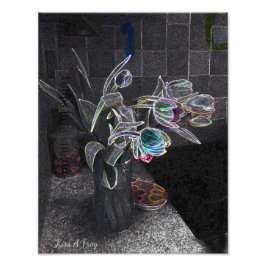 抽象芸術チューリップ フォトプリント           