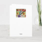 抽象芸術チューリップ&春の花誕生日 カード (裏面)