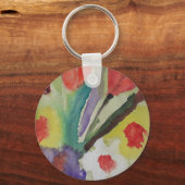 抽象芸術チューリップ&春の花 キーホルダー (正面)