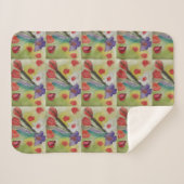 抽象芸術チューリップ&春の花 シェルパブランケット (正面(横))