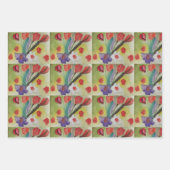 抽象芸術チューリップ&春の花 ラッピングペーパーシート (正面2)