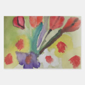 抽象芸術チューリップ&春の花 ラッピングペーパーシート (正面)