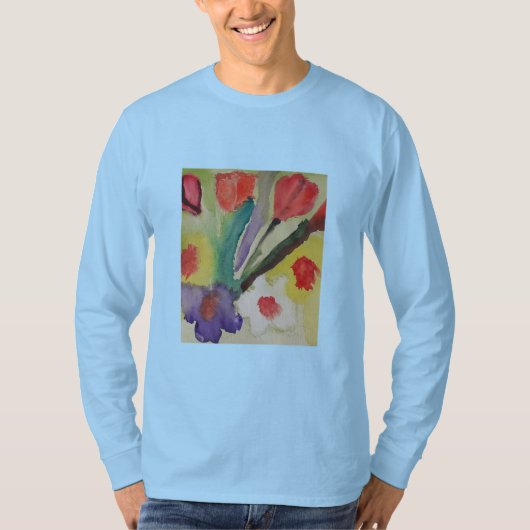 抽象芸術チューリップ&春の花 Tシャツ (正面)