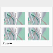 抽象芸術チョコレートミントトルナド 長方形シール (シート)