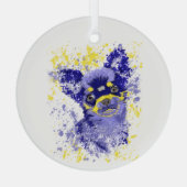 抽象芸術チワワ ガラスオーナメント (裏面)