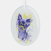 抽象芸術チワワ ガラスオーナメント (正面左)