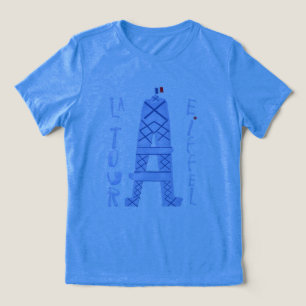 抽象芸術ツアーエッフェルタワーフランスの トライブレンドTシャツ