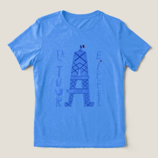 抽象芸術ツアーエッフェルタワーフランスの トライブレンドＴシャツ (デザイン正面)