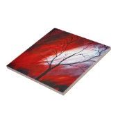 抽象芸術ツリーと赤い空 タイル (側面)