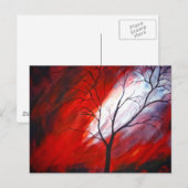 抽象芸術ツリーと赤い空 ポストカード (正面/裏面)