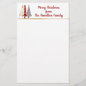 抽象芸術ツリーのクリスマス 便箋 (正面)