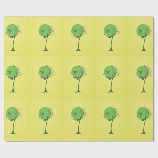 抽象芸術ツリーの折り返し紙 ラッピングペーパー (フラット)