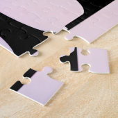 抽象芸術ツリーの色のスプラッシュ付きシルエット ジグソーパズル (側面)