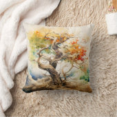 抽象芸術ツリーの色 クッション (ブランケット)