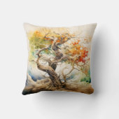 抽象芸術ツリーの色 クッション (裏面)