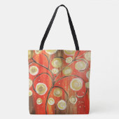 抽象芸術ツリーオールオーバープリントトート トートバッグ (正面)