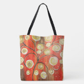 抽象芸術ツリーオールオーバープリントトート トートバッグ (裏面)