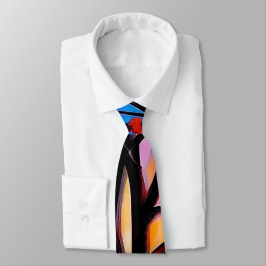 抽象芸術ツリーカラフルメンファッションタイ ネクタイ (タイ)