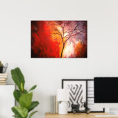 抽象芸術ツリーキャ絵画ンバスアートプリント ポスター (ホームオフィス)