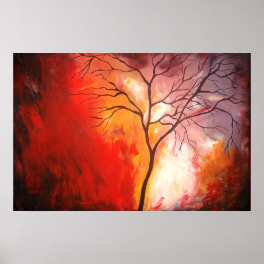 抽象芸術ツリーキャ絵画ンバスアートプリント ポスター (正面)