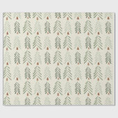 抽象芸術ツリークリスマスプリント ラッピングペーパー (フラット)