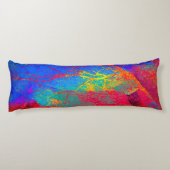 抽象芸術ツリーデザインイン赤と青 ボディピロー (裏面)