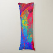 抽象芸術ツリーデザインイン赤と青 ボディピロー (正面縦)