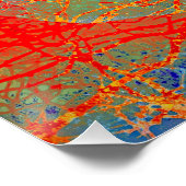 抽象芸術ツリーデザインイン赤と青 ポスター (コーナー)