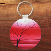 抽象芸術ツリーレッドスカイ キーホルダー (正面)