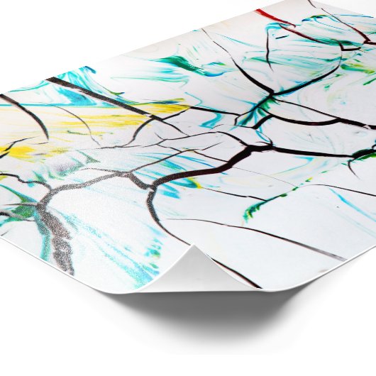 抽象芸術ツリー絵画キャンバス フォトプリント (角)