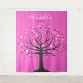 抽象芸術ツリー・オブ・ライフ・フォトOp背景招待状 タペストリー (正面)