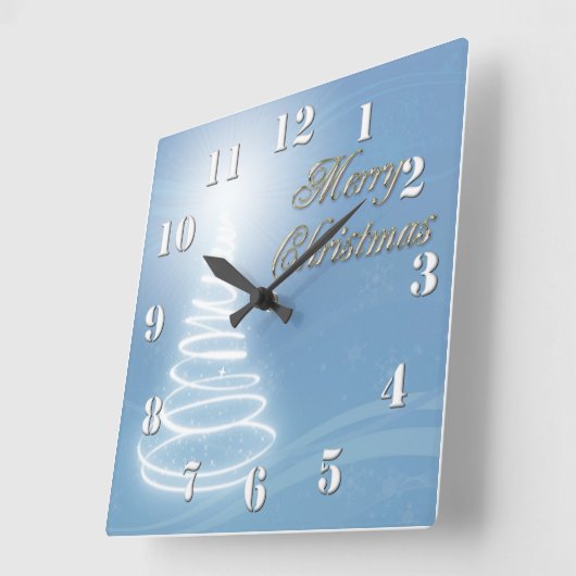 抽象芸術ツリー スクエア壁時計 (傾斜)