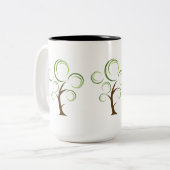 抽象芸術ツリー ツートーンマグカップ (正面左)