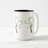 抽象芸術ツリー ツートーンマグカップ (正面右)