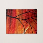 抽象芸術ツリー&レッドサンセット ジグソーパズル (横)