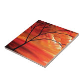 抽象芸術ツリー&レッドサンセット タイル (側面)