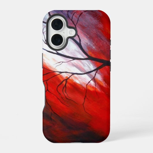 抽象芸術ツリー iPhone 16ケース (裏面)