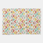 抽象芸術ティアドロップシェイプミッドセンチュリーパターン キッチンタオル (横)
