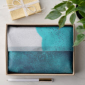 抽象芸術ティール(緑がかった色)の水の色クリームデコップページ 薄葉紙 (ギフト)