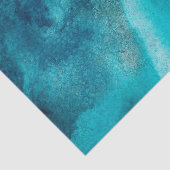 抽象芸術ティール(緑がかった色)の水の色クリームデコップページ 薄葉紙 (詳細)