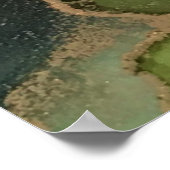 抽象芸術ティール（緑がかった色）アクアグリーンブラック金ゴールドラージ ポスター (角)