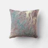 抽象芸術ティール(緑がかった色)アクアバラ金ゴールドVIPマーブルパステル クッション (裏面)